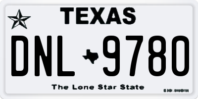 TX license plate DNL9780