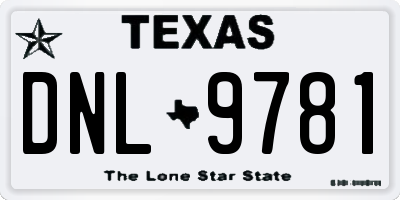 TX license plate DNL9781