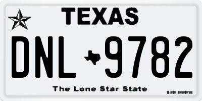TX license plate DNL9782