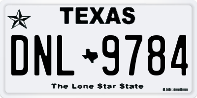 TX license plate DNL9784
