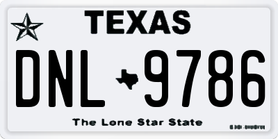 TX license plate DNL9786