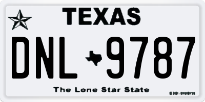 TX license plate DNL9787