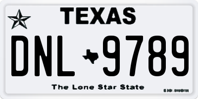 TX license plate DNL9789