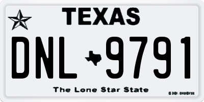 TX license plate DNL9791
