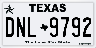 TX license plate DNL9792