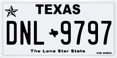 TX license plate DNL9797