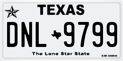 TX license plate DNL9799
