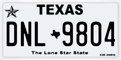 TX license plate DNL9804