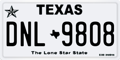 TX license plate DNL9808