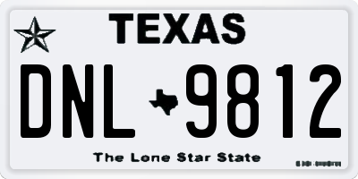 TX license plate DNL9812