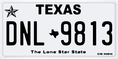 TX license plate DNL9813