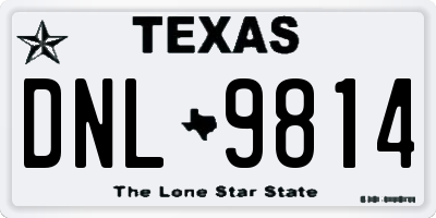 TX license plate DNL9814