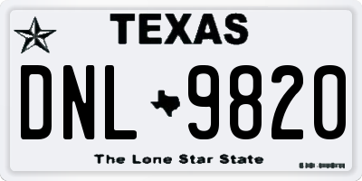 TX license plate DNL9820