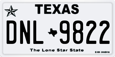 TX license plate DNL9822