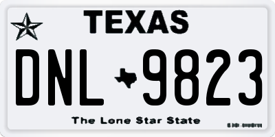 TX license plate DNL9823