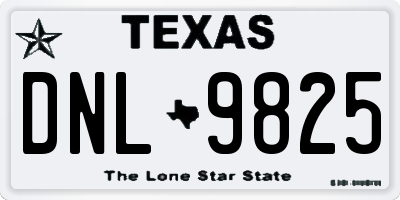 TX license plate DNL9825