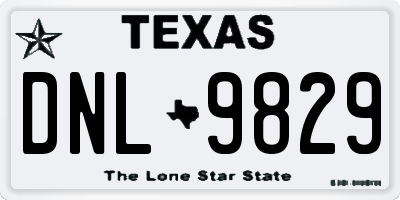 TX license plate DNL9829