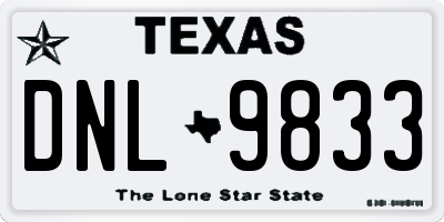 TX license plate DNL9833