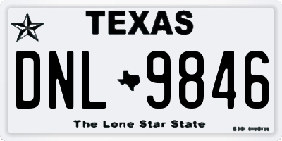 TX license plate DNL9846