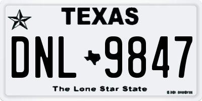 TX license plate DNL9847