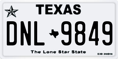 TX license plate DNL9849