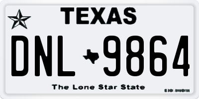 TX license plate DNL9864