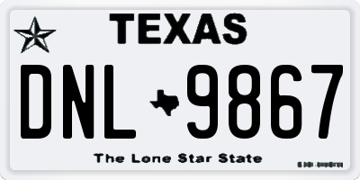 TX license plate DNL9867