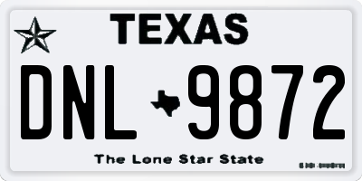 TX license plate DNL9872