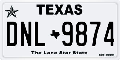 TX license plate DNL9874