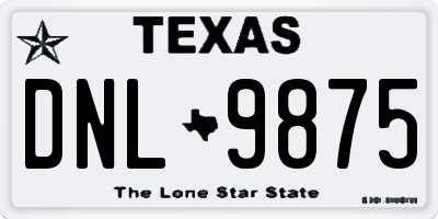 TX license plate DNL9875