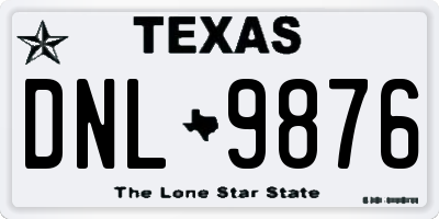 TX license plate DNL9876
