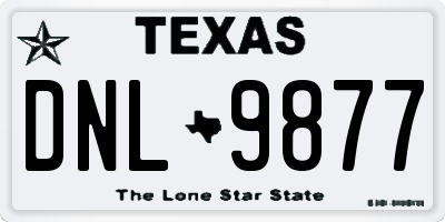TX license plate DNL9877