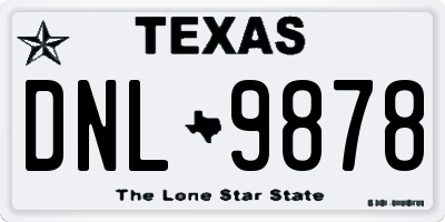 TX license plate DNL9878