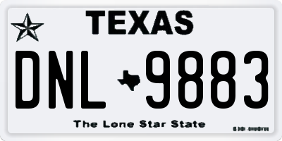 TX license plate DNL9883