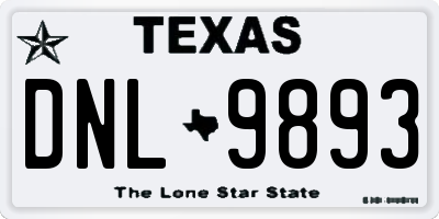 TX license plate DNL9893