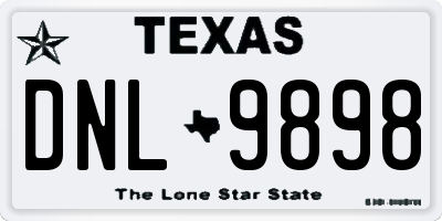 TX license plate DNL9898