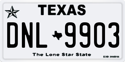 TX license plate DNL9903