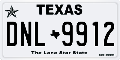 TX license plate DNL9912