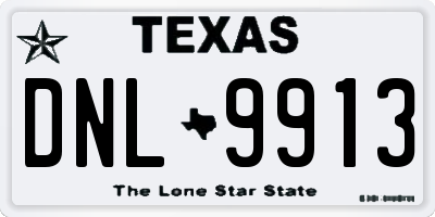 TX license plate DNL9913