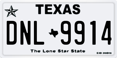 TX license plate DNL9914
