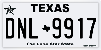 TX license plate DNL9917