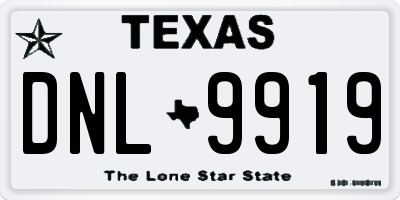 TX license plate DNL9919