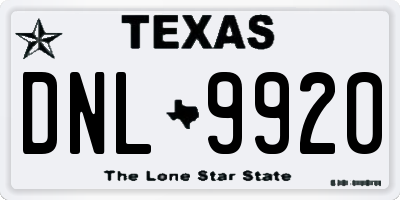 TX license plate DNL9920