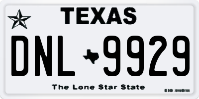 TX license plate DNL9929