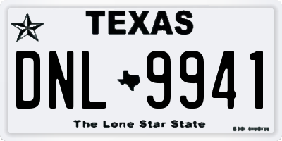 TX license plate DNL9941