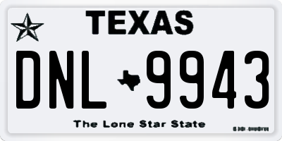 TX license plate DNL9943
