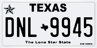 TX license plate DNL9945