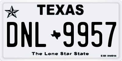 TX license plate DNL9957