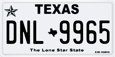 TX license plate DNL9965