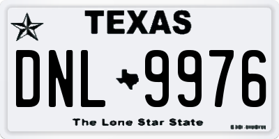 TX license plate DNL9976